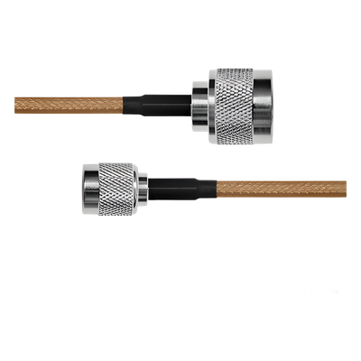 SN-142-TNCI-100 - Cable coaxial RG142 / Conector N macho a TNC macho inverso / 100 cm (3.28 ft)