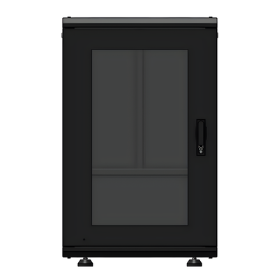 LES-60-60-18UG - Gabinete Rack 19 Pulgadas / 18U / Piso / Puerta Cristal Templado / Acero Cal. 16-18-20 / 750 kg (1653.5 lb) / 60x93x46 cm (23.6x36.6x18.1 in)