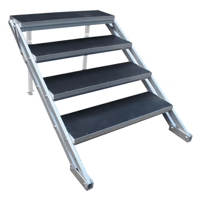 YSL1 - Escalera para Tarima / Altura Ajustable 100-170 cm (3.3-5.6 ft) / Ancho 100 cm (3.3 ft) / Superficie Antideslizante / Aluminio / Compatible Tarimas YS4