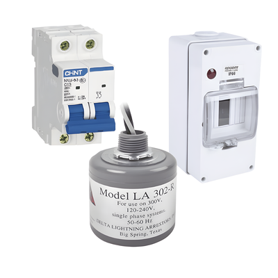 PL20ACA - Kit de Centro de Carga CA / Supresor de Picos / 400 Vca / 20 A / 2 Polos / 5 ns Tiempo de Respuesta