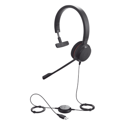 EVOLVE-20-MONO-UC - Jabra Evolve 20 Mono con conexión USB, micrófono con cancelación de ruido de ultima generación, configuración Plug and Play (4993-829-209)