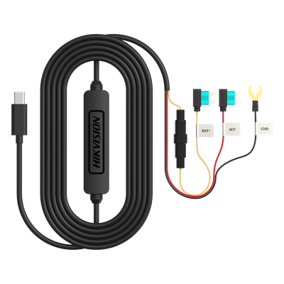 AE-DF7351(3.5M) - Adaptador DC-DC Buck / Entrada 12-24V DC / Salida 5V MicroUSB / Protección Batería 11.3V / Cable 3.4 m (11.2 ft) / Rango -20°C a 65°C