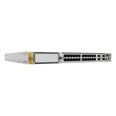 AT-X950-28XSQ-900 - Switch Stackeable Capa 3 / 24 x SFP+ 10G / 4 x QSFP+/QSFP28 40G/100G / 1 Bahía Expansión XEM / TAA