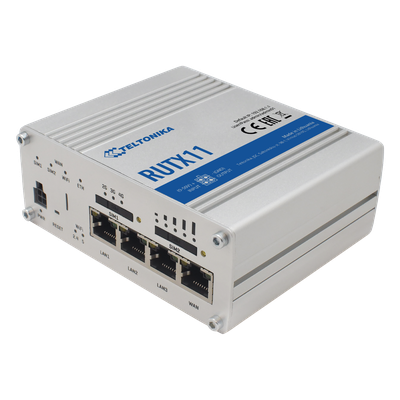 RUTX11 - Router Industrial LTE 4.5G Cat 6 / 300 Mbps / WiFi 5 Dual Band / 4 Puertos Gigabit / Doble SIM / GNSS / PoE / -40°C a 75°C