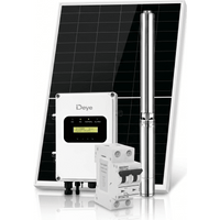 SP1500DCKIT - Kit de Bombeo Solar / 1500W (1 HP) / Bomba Sumergible con Controlador MPPT Integrado 60-220V CD / 4 Módulos Solares 540W / Gabinete IP66 / Protección Eléctrica Completa