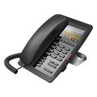 H5 - Teléfono IP Hotelero / Pantalla LCD Color 3.5" / 2 Líneas SIP / 6 Teclas Hotline / Puerto USB Carga / PoE 802.3af / Personalización Logo Hotel