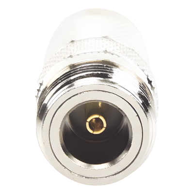 RFT-1234 - Adaptador RF Coaxial / TNC Macho a N Hembra / Montaje en Línea / Frecuencia 11 GHz / Bronce Niquelado / Contacto Oro / Aislante Teflón