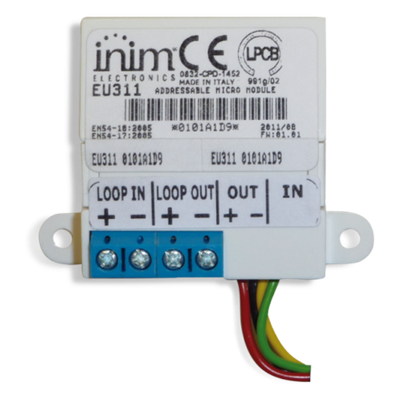 EU-311 - Micromódulo Direccionable / 1 Entrada Supervisada / 1 Salida 20 mA / Aislador Integrado / Certificación EN54-17/18