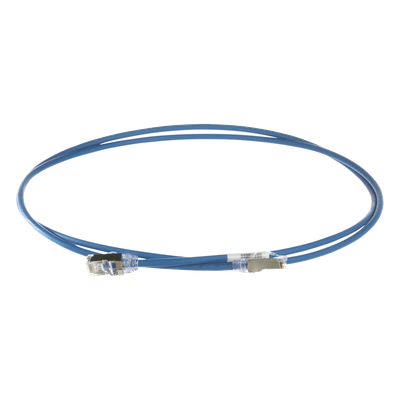 STP28X15MBU - Patch Cord Cat6A / S/FTP Blindado / 28 AWG Diámetro Reducido / CM/LS0H / 15 m (49.21 ft) / Azul