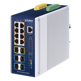 IGS-6329-8UP2S4X - PLANET Industrial L3 8-Port Gestionado Gigabit Ethernet (10/100/1000) Energía sobre Ethernet (PoE) Aluminio, Azul
