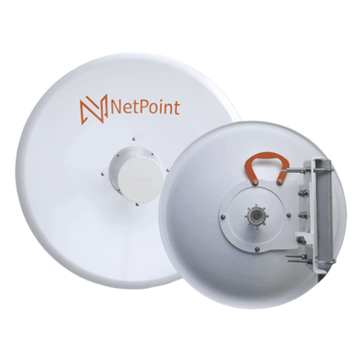 NPPRO-S36 - Antena Parabólica Direccional / 36 dBi / 120 cm / 4.9-6.4 GHz / Punto a Punto / Resistencia Viento 150 km/h (93.2 mph)
