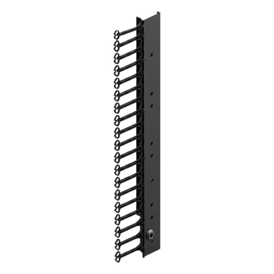 PS1CM238 - Organizador Vertical de Cables Rack / 48 UR / Acero Negro / Sección 95x208 mm / Capacidad 726 Cables / Fijación Flecha 1.75 pulg