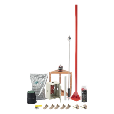KIT-MASTER-03-V2 - Kit Pararrayo con Accesorios para Protección de Diámetro de 200m.
