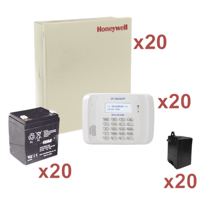 VISTA48-KIT20 - Kit de paneles de alarma / 20 unidades VISTA-48LA / Batería y transformador incluidos / Hasta 48 zonas / 3 particiones