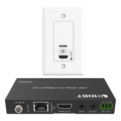 EPP-WPB70 - Extensor HDBaseT de Placa de Pared / 4K2K@60Hz / 40 m (131.2 ft) / 1080p a 70 m (229.7 ft) / PoC / IR Bidireccional / RS-232 / HDMI 2.0b 18 Gbps
