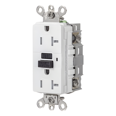 HUB-GFS-G5362-W - Contacto GFCI / 20 A / 125 V / Resistente a Intemperie / A Prueba de Manipulaciones / Grado Industrial / NEMA 5-20R / Blanco