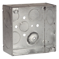 HUB-233 - Caja Cuadrada Galvanizada / 4 x 4 in / Profundidad 2.125 in (5.4 cm) / 13 Entradas Conduit / Acero Soldado / 30.3 in³ Capacidad