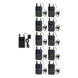 TT125 - Sistema de Guía Turístico / 2.4 GHz / 999 Canales / Alcance 150 m (492.1 ft) / 1 Transmisor y 10 Receptores / USB-C / Batería 3000 mAh