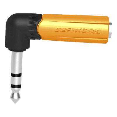 MP3-PM-R - Adaptador de Audio Estéreo / Jack 1/4in a 1/4in / Ángulo Recto / Carcasa Plástica