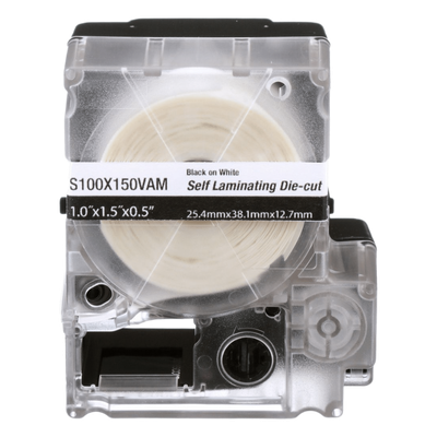 S100X150VAM - Casete de Etiquetas Autolaminadas / 175 uds / 25.4 x 38.1 mm / Cables 4-8.1 mm / Vinilo Blanco
