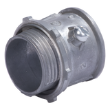 JU-PD-112-CON - Conector 1 1/2" (38mm) pared delgada con tornillo galvanizado etiqueta verde