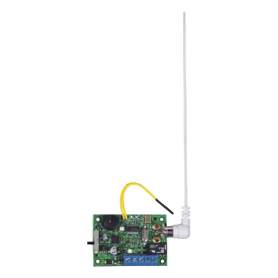 STI-34098 - Receptor Esclavo Inalámbrico / 1 Canal / 12 VCC / Alcance 304.8 m (1000 ft) / Relé Forma C / Panel de Control Externo