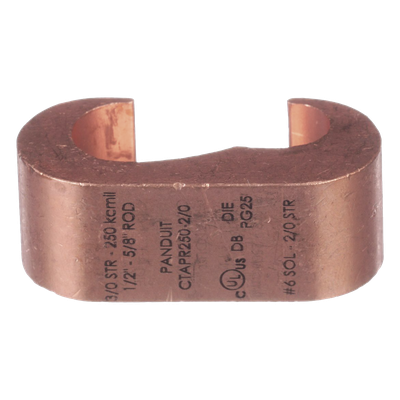 CTAPR2/0-2-L - Conector de Compresión a Tierra / Cobre Sólido y Trenzado / UL 486A-486B 36 kV / 90°C / Entierro Directo en Tierra y Concreto / AWG 2 Str