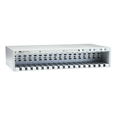 AT-MMCR18-00 - Chasis / 18 ranuras / Mini Media Converters / Rack 19" / Sin PSU / Alta densidad