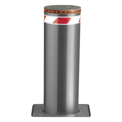 XB-220-H06K - Bolardo Hidráulico / Diámetro 220 mm / Altura 600 mm / Resistencia Impacto 250,000 J / 120 Ciclos/Hora / LED Rojo y Reflectivo