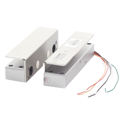 PROEB-500U - Cerradura de Perno para Puertas de Vidrio / 1000 kg Fuerza de Sujeción / 12 VCC / 1/2" Vidrio / 150 x 39 x 37 mm / 5-8 mm Espacio Requerido