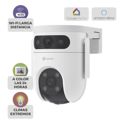 CS-H9C/10MP - Cámara PT IP / Doble Lente 10 Megapixel / 3K 2880x1620 / Wi-Fi 2.4 GHz / IR 30 m (98.4 ft) / Visión Nocturna a Color / Audio Bidireccional 100 dB / IP65