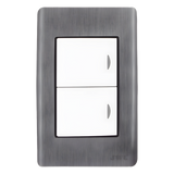 JTL-E7505 - Apagador Doble de 10 A/ 127 V CA ~ 60 Hz /  Placa de Acero.
