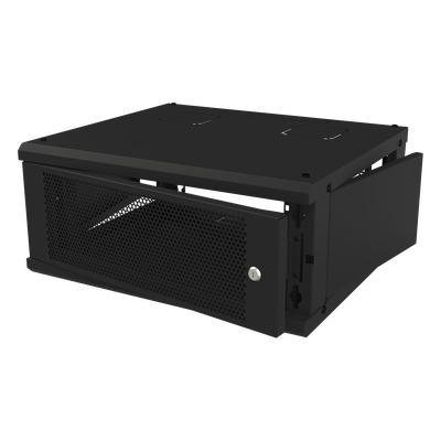 SR-1904-GFP-VR2 - Gabinete de Pared Fijo, Con 4 Unidades de Rack, de 19 in, Fabricado en Acero, Puerta Perforada.
