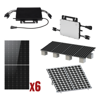 HMS3000KIT1 - Kit Solar Interconexión / 3kW / 220Vca / Microinversores / 6 Paneles 645W / Montaje Completo
