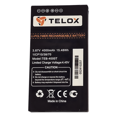 TEB4000T - Batería Li-Ion / 4000 mAh / 3.8 VCC / 13.68 Wh / Carga 4.35 VCC