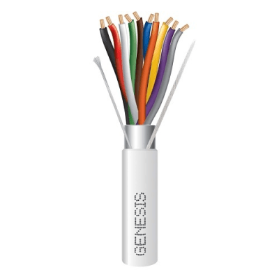Carrete de 305 Metros (1000 Pies) / Cable de Cobre / 10 x 18 AWG / Plenum / Color Blanco / Blindado / Para Aplicaciones de Alarmas de Intrusión / Cont