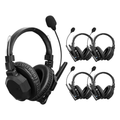 TXMAX5 - Intercomunicador Inalámbrico Binaural / Cancelación de Ruido IA / Alcance 500 m (1640 ft) / Bluetooth / Batería 1050 mAh / Full-Duplex / Kit 5 Unidades