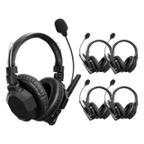 TXMAX5 - Intercomunicador Inalámbrico Binaural / Cancelación de Ruido IA / Alcance 500 m (1640 ft) / Bluetooth / Batería 1050 mAh / Full-Duplex / Kit 5 Unidades
