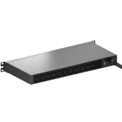 E12D13M - PDU ES2P Monitoreable (MI) para Distribución de Energía, Enchufe de Entrada NEMA L6-20P, Con 12 Salidas C13, Horizontal 19in, 120 Vca, 20 Amp, 1 UR