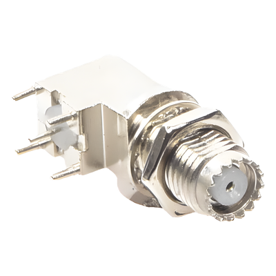 RFU-6065 - Conector Mini UHF Hembra / Montaje en PCB / Soldable / Cuerpo y Contacto de Estaño / Aislante de Polipropileno