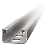 UNP-4X2-U30-EZ - Unicanal perforado / 4x2 U30 / 3000 mm (9.84 ft) / Acero al carbón calibre 16 y 12 / Electro zinc 15-20 μm / ASTM y NF