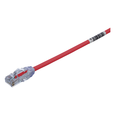 UTP28X1RD - Cable de Parcheo UTP Cat6A / 28AWG / CM-LSZH / 0.3m (1 Pie) / Rojo / PoE++ / -40 a 75°C
