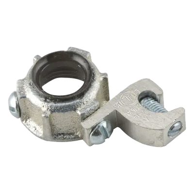 HUB-1216 - Conector para Conduit Rígido IMC / 1 1/2 in (38.1 mm) / Hierro Maleable / Conexión a Tierra #4 Trenzado / UL y CSA
