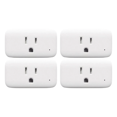 SWITCHBOTKPLUG4 - Kit Adaptador para Tomacorriente PlugIn Inalámbrico / 4 Piezas / IR 30 m / BLE Mesh / Wi-Fi 2.4 GHz / Sensor Temp-Humedad