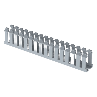 F.75X1.5LG6 - Canaleta Ranurada de PVC / 0.75 in Ancho / 1.57 in Alto / 5.9 ft Largo / Gris Claro