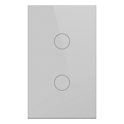 SHS312Z - Interruptor Inteligente / 2 Circuitos / ZigBee / Alimentación 100-250V / Neutro Opcional / 800W por Canal / Vidrio Templado