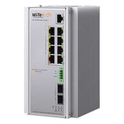 WI-PCMS310GF-ALIEN-I - Switch Industrial Administrable / 8 Puertos PoE Gigabit / 2 SFP / 240 W / -40 a 80 °C / 6 kV Protección