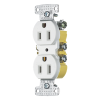 HUB-RR15W - Contacto Dúplex Residencial / 15A / 125V / 2P 3H / NEMA 5-15R / 0.93' x 4.19' x 1.52' / Blanco