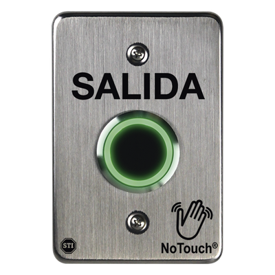 NT-SS101-ES - Botón de Salida No-Touch IR / Acero Inoxidable 304 Grado Médico / Contacto Seco C / LED Bicolor / 4.5 x 4.5 in