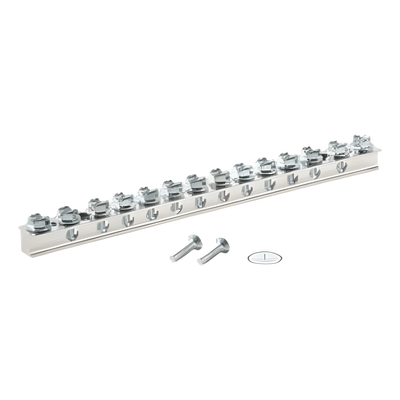 UGB2/0-414-12 - Pletina de Conexión a Tierra / 12 Puertos / AWG 4-14 / Cobre Estañado / UL 467 / Panel de Control